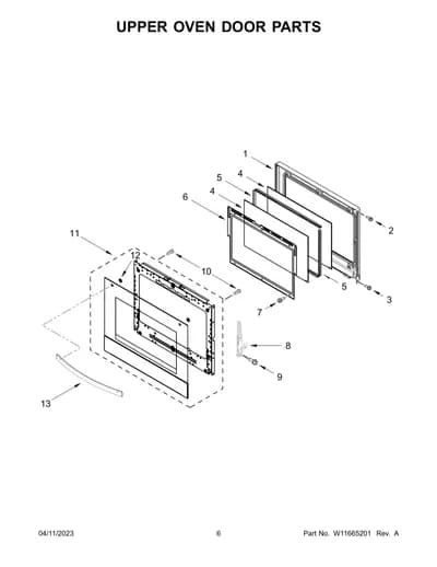 UPPER OVEN DOOR PARTS