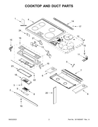 COOKTOP AND DUCT PARTS