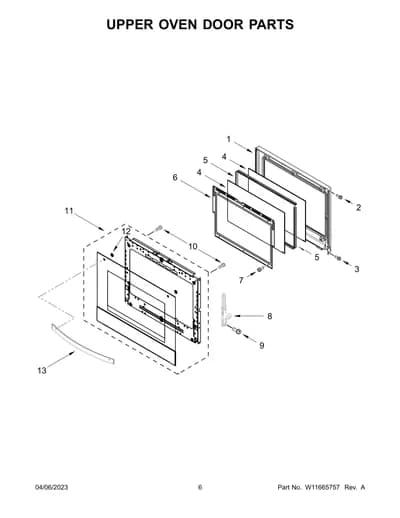 UPPER OVEN DOOR PARTS