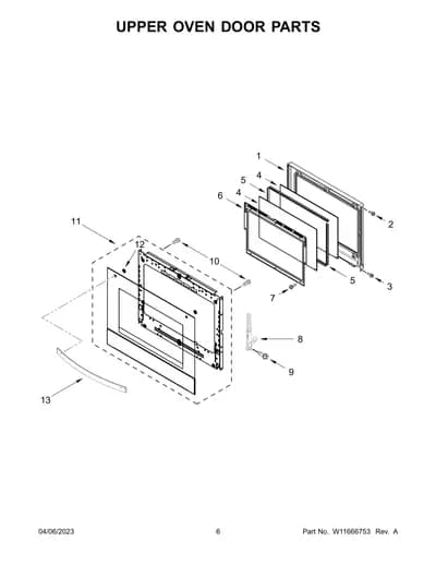 UPPER OVEN DOOR PARTS