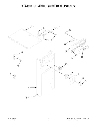 CABINET AND CONTROL PARTS