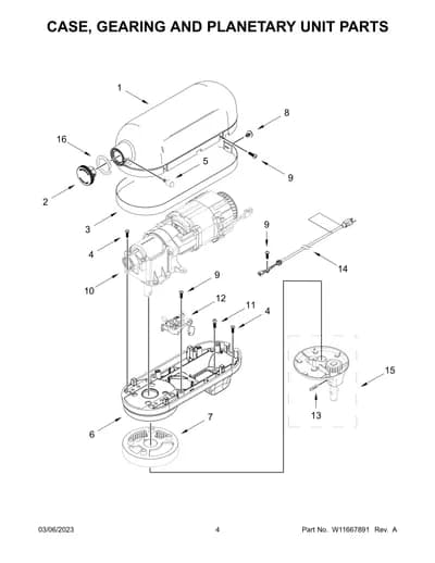 CASE, GEARING AND PLANETARY UNIT PARTS