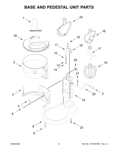 BASE AND PEDESTAL UNIT PARTS