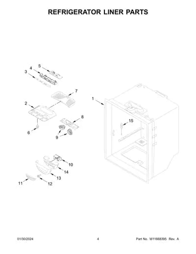 REFRIGERATOR LINER PARTS
