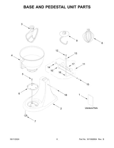 BASE AND PEDESTAL UNIT PARTS