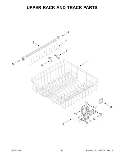 UPPER RACK AND TRACK PARTS