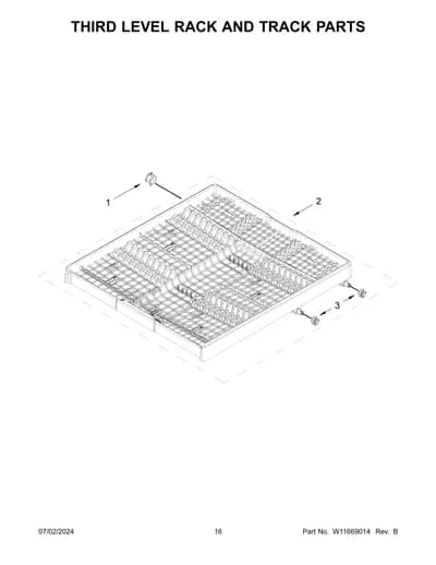 THIRD LEVEL RACK AND TRACK PARTS