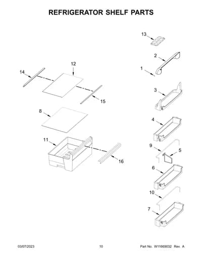 REFRIGERATOR SHELF PARTS