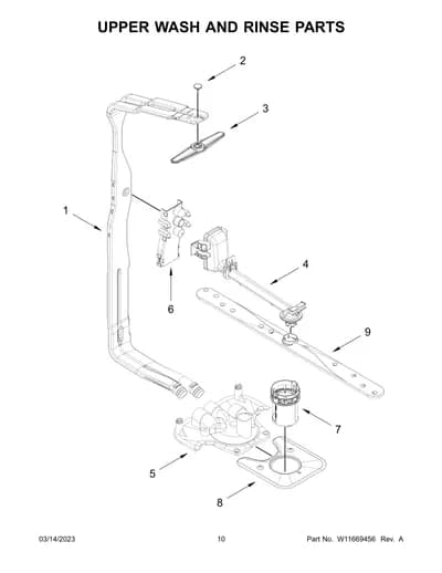 UPPER WASH AND RINSE PARTS