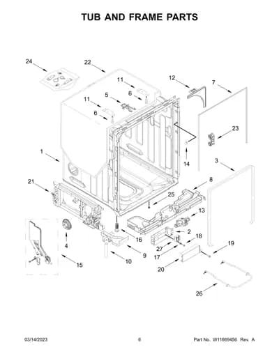 TUB AND FRAME PARTS