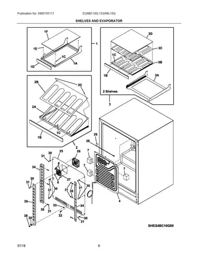 SHELVES AND EVAPORATOR