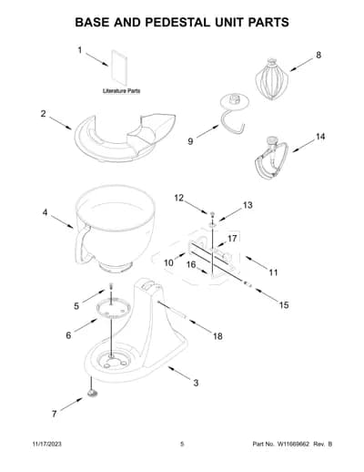 BASE AND PEDESTAL UNIT PARTS