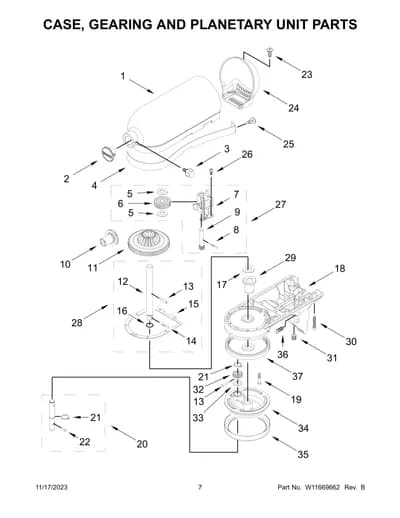 CASE, GEARING AND PLANETARY UNIT PARTS