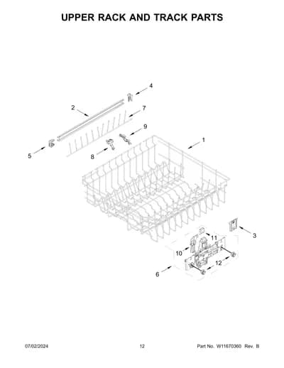 UPPER RACK AND TRACK PARTS