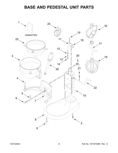 BASE AND PEDESTAL UNIT PARTS