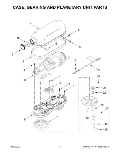 CASE, GEARING AND PLANETARY UNIT PARTS