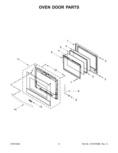 OVEN DOOR PARTS
