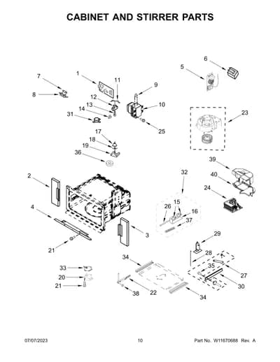 CABINET AND STIRRER PARTS