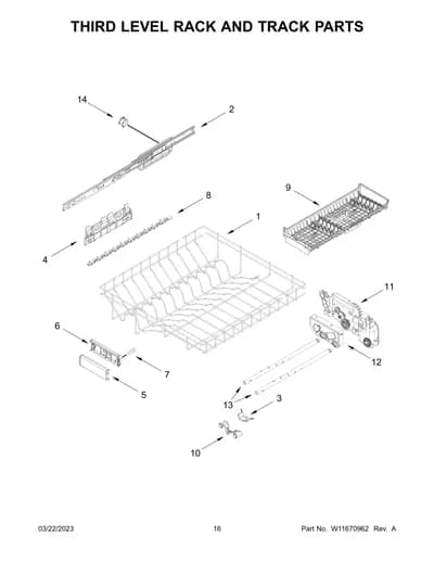 THIRD LEVEL RACK AND TRACK PARTS