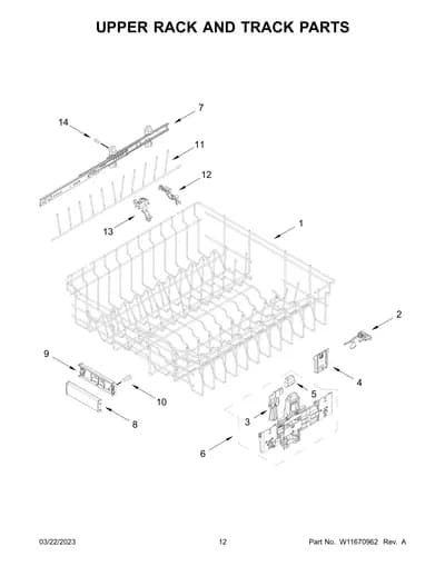 UPPER RACK AND TRACK PARTS