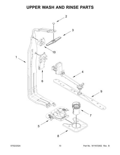 UPPER WASH AND RINSE PARTS