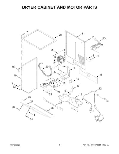 DRYER CABINET AND MOTOR PARTS