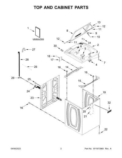 TOP AND CABINET PARTS