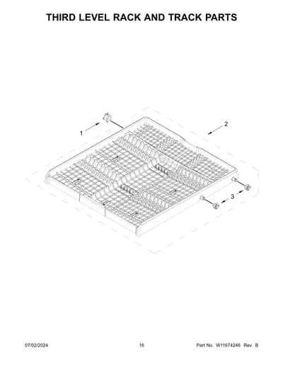 THIRD LEVEL RACK AND TRACK PARTS