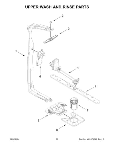 UPPER WASH AND RINSE PARTS