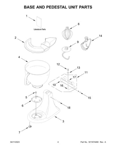 BASE AND PEDESTAL UNIT PARTS