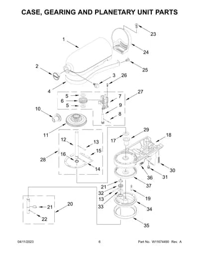 CASE, GEARING AND PLANETARY UNIT PARTS