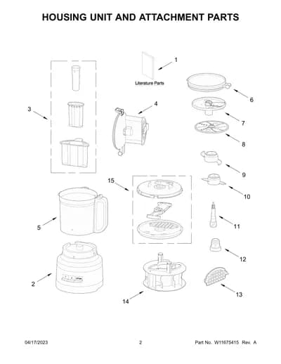 HOUSING UNIT AND ATTACHMENT PARTS