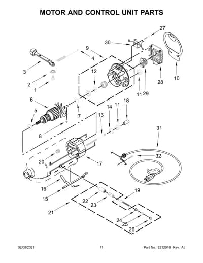 MOTOR AND CONTROL UNIT PARTS