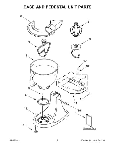 BASE AND PEDESTAL UNIT PARTS