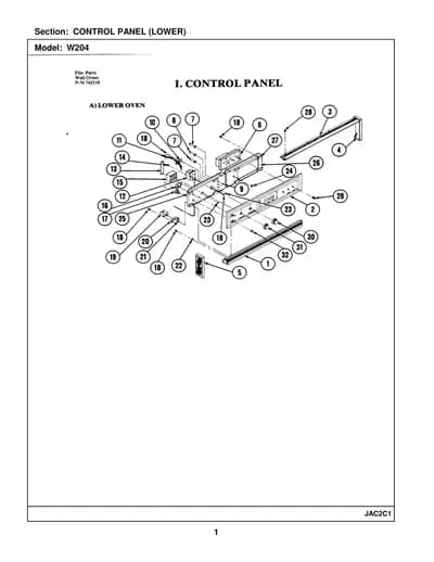 CONTROL PANEL (LOWER)