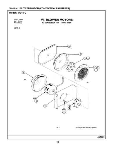 BLOWER MOTOR (CONVECTION FAN UPPER)