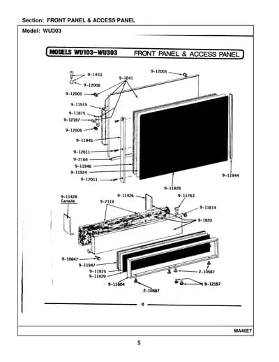 FRONT PANEL & ACCESS PANEL