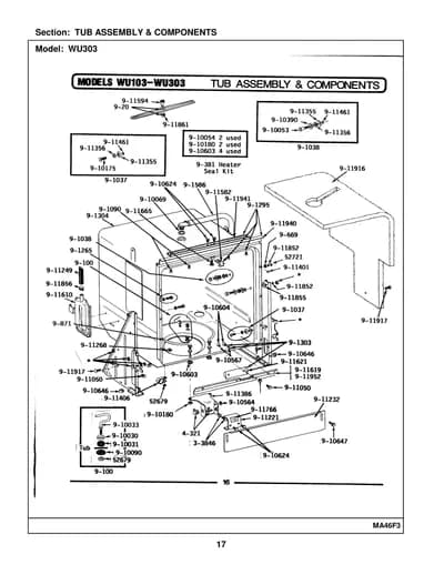 TUB ASSEMBLY & COMPONENTS