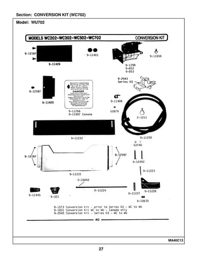 CONVERSION KIT (WC702)