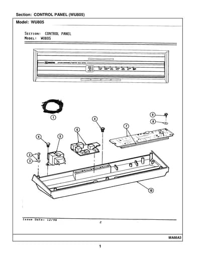 CONTROL PANEL (WU805)