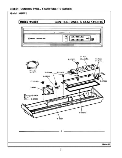 CONTROL PANEL & COMPONENTS (WU882)