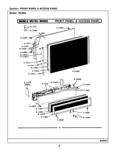 FRONT PANEL & ACCESS PANEL