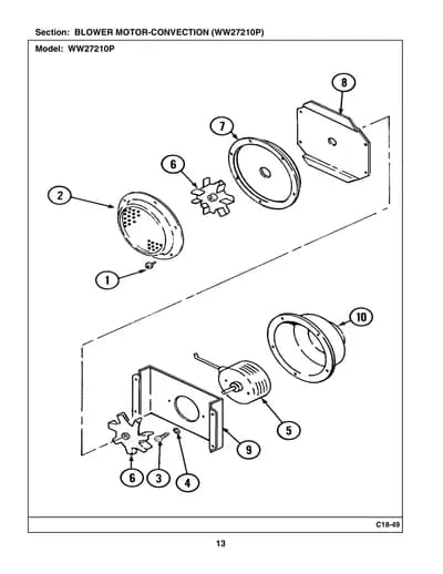 BLOWER MOTOR-CONVECTION (WW27210P)