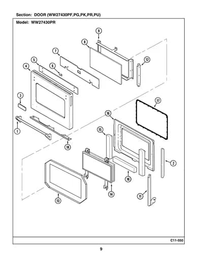 DOOR (WW27430PF,PG,PK,PR,PU)