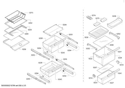 shelves trays, Door & Housing (0202-0275)