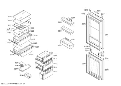 shelves trays, Door & Housing (0201-0272)