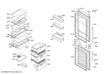 Door & Housing, shelves trays (0201-0271)