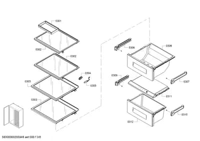 shelves trays, Door & Housing (0301-0320)