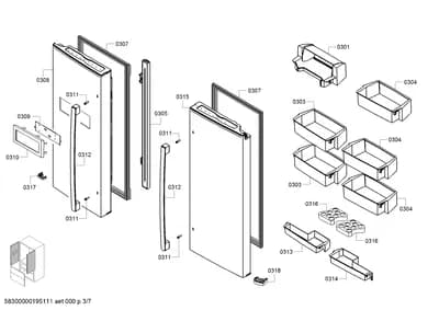 drawers, shelves trays (0301-0318)