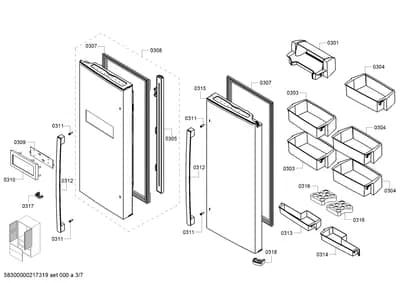 drawers, shelves trays (0301-0318)